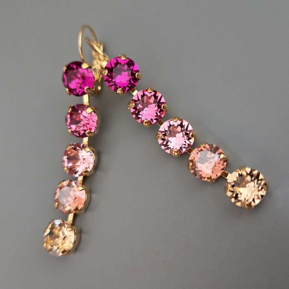 Austrian Crystal Earrings in Gold - Picture 8 of 9